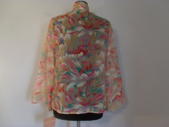 1980s Vintage Sheer Floral Bouse - image 5