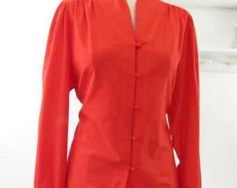 Vintage 1980s Red blouse - Size med/large