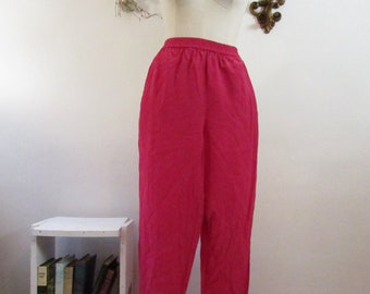 Diane Von Furstenberg - Vintage Silk Pants - size XS 100 percent silk Designer elastic waist pant