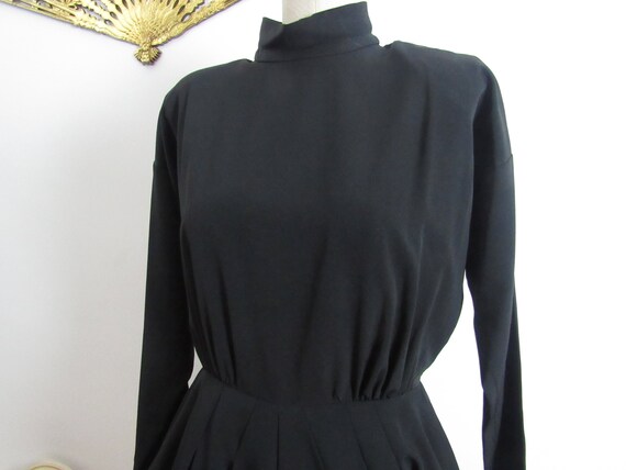 80s Vintage glam black party dress. size 9 - 10 - image 2