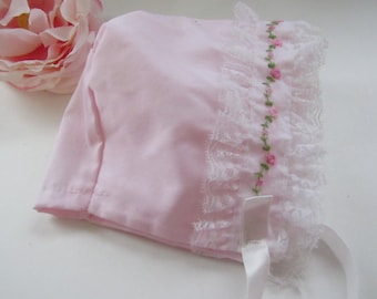 Pink Baby Bonnet / 6 month