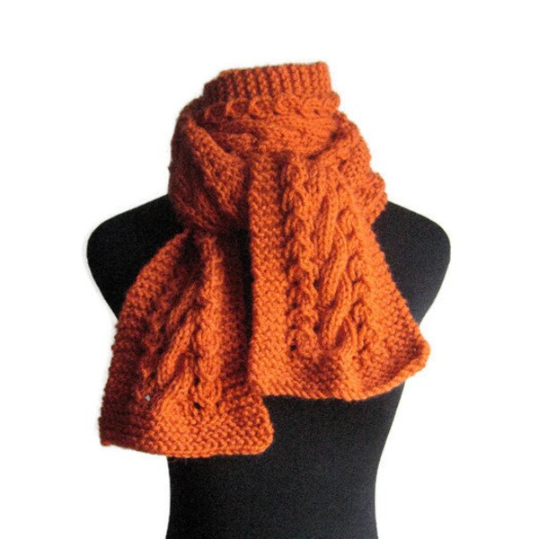 Orange Knit Scarf Etsy