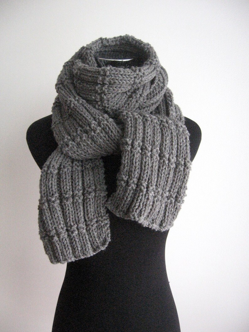 Hand Knit Scarf Long Knit Scarf Vegan Knits Men Scarf the Etsy