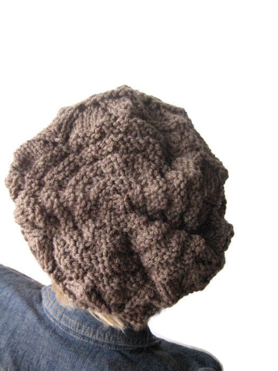 Knitted Beanie Hat in Taupe