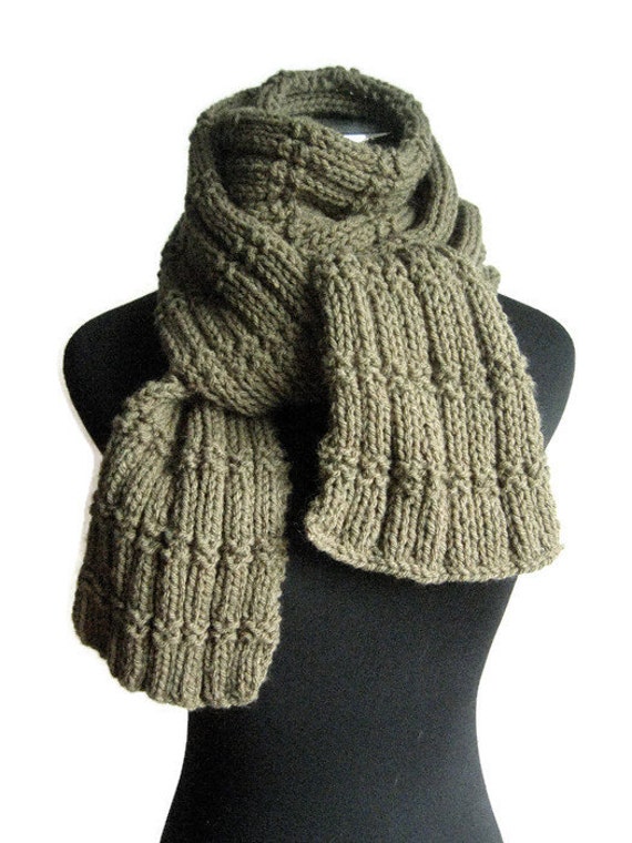 Hand Knit Scarf Long Knit Scarf Vegan Knits Men Scarf The Sam Scarf Men Accessories Long Scarf Winter Accessories