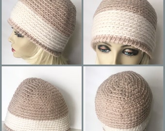 Ladies Beanies, Ladies Hats, Cream Colored Beanie, Cream Colored Hat