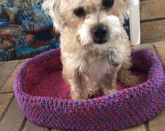 Crocheted Doggie Bed, Crocheted Kitty Bed, Pink Pet Bed, Green Pet Bed, Small Pet Bed, Small Dog Bed, Crocheted Small Pet Bed