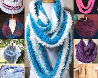 Ladies Scarves, Colorful Scarves, Red/White/Blue Scarf, Aqua Scarf, Pink Circle Scarf, Blue Scarf, Purple Sparkle Scarf, Beige Scarf