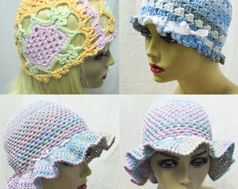 Cotton Pastel Beanie, Ladies Hats, Aqua Floppy Hat, Aqua Sun Hat, Ladies Blue Beanie, Chemo Hat, Summer Hats