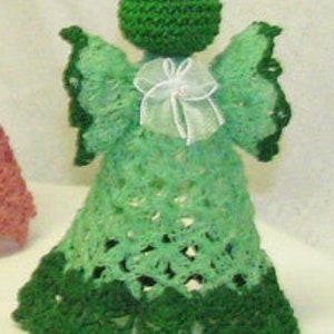 Christmas Angels, Crocheted Birthday Angels, Baptismal Angel, Shelf Angel, Colored Crocheted Shelf Angels, Yellow Angel, Rose Angel, Angels Green