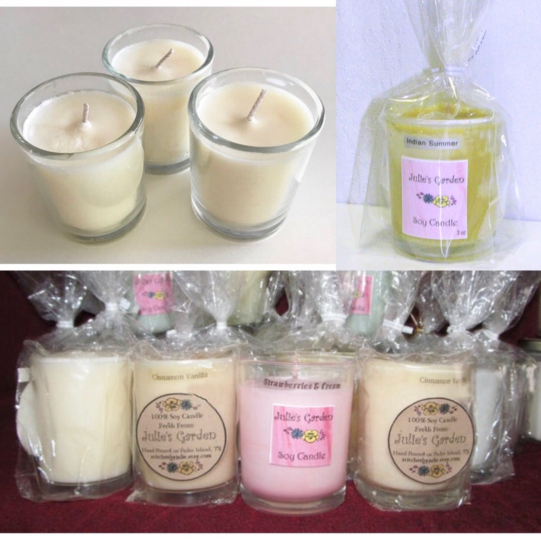 Scented Soy Candles, 3 Oz. Soy Candle, Votive Jar Soy Candle, Clean