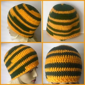 Ladies Packer Hats, Green Bay Packer Gear, Packer Hat, Green & Gold, Lambeau Scarf, Packers Fan, Packer Hat, Packer Gear DoubleCrochet Beanie