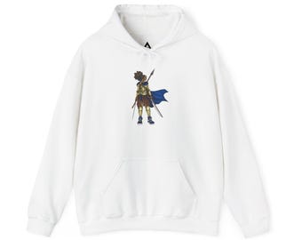 Hooded Sweatshirt Woman Warrior Design