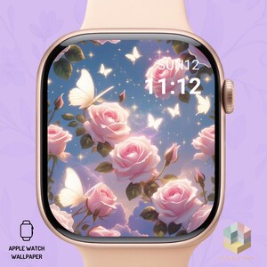 Butterfly & Botanical Apple Watch Wallpaper – Aesthetic Watch Face Background – Digital Download for Apple Watch Face