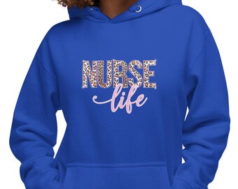 Nurse Life Cheetah Print Hoodie - Unisex Cotton Blend