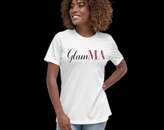 GlamMa Shirt, Glamma Shirt, Grandma Shirt, Mother's Day, Best Grandma, Best Glamma, Pregnancy Announcement  - Women's Relaxed T-Shirt