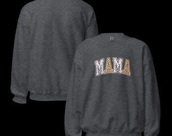 Mama Cheetah Print Crewneck Sweatshirt, Mother's Gift