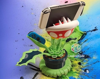 Piranha Plant Switch Dock – Dot Blossom Edition with charging Joycons