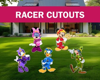 Decoración para fiesta de Mickey Roadster Racers: Letrero de césped impermeable