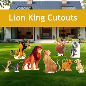 Grandes découpes du Roi Lion, oeuvre d'art dans le jardin, décoration d'anniversaire, enseigne d'extérieur, personnage découpé, Simba se tenir debout, enseigne de pelouse