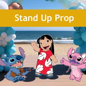 Grandes découpes Lilo, Stitch et Angel, décoration extérieure, enseigne de pelouse, anniversaire, oeuvre d'art dans le jardin, accessoire de stand up, décoration d'événement, décoration de fête, baby shower