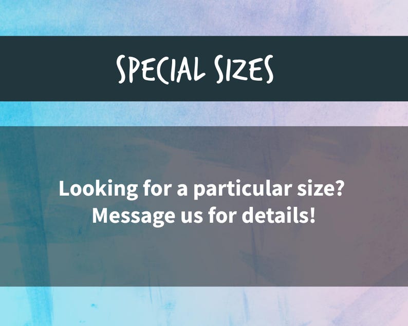 Don't have the size you're looking for? Message us for details.