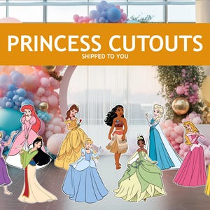 Grandes découpes de princesse, décoration de princesse, voyageurs debout, supports, enseignes de pelouse, enseigne de jardin, centres de table de toile de fond, accessoire de fête de princesse, décoration d'anniversaire