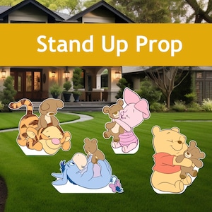 Baby Winnie the Pooh and Friends Big Cutout, Cute Classic Bear Set, baby shower, lawn signs, yard sign, birthday centerpieces, cute backdrop
