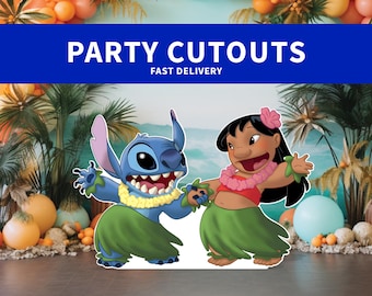 Lilo and Stitch Party Cutouts: Hawaiian Luau Birthday Decor