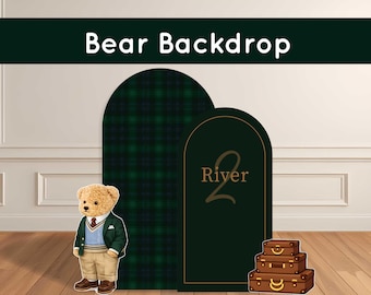 Teddy Polo Birthday Backdrop Set and Cutouts, Baby Shower Decor, Preppy Decor, Coroplast, Physical Display
