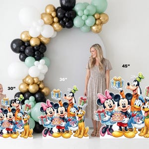 Musse Pigg vängrupp utklippsbild Minnie födelsedag utklippsbild, trädgårdsskylt gräsmatta dekoration, mittpunkt bakgrund bild 3
