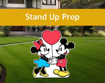 Mickey and Minnie Mouse Lawn Decoration: Love Cutouts, Party Decor