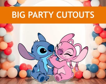 Stitch and Angel Cutouts: Lilo & Stitch Party Decor