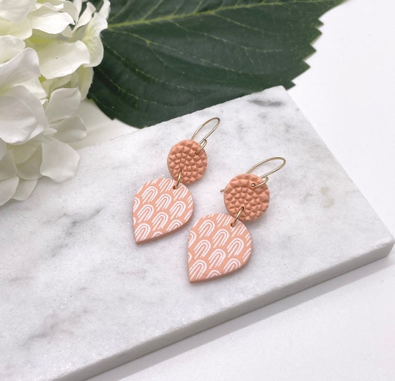 Rainy Day Earrings - Polymer Clay, brass and 14K gold fill ear