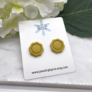 Stud Earrings made with Dijon Polymer Clay Framed Flowers on Sterling Silver Posts PCE-399