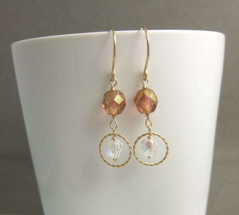 Earrings Made With 14k Gold Filled Wire Braided Loops Rose - Etsy