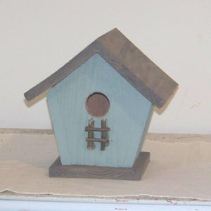 Two Tone Blue Birdhouse