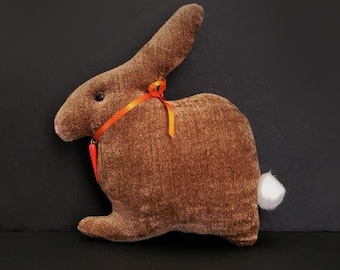 Velvet Rabbit, Velvet Bunny, Handmade Rabbit, Bunny with Carrot, Spring Bunny, Easter Decor, Folk Art Easter, Stuffed Rabbit