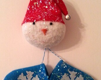 Snowman Ornament Frosty the Snowman Ornament Mitten Ornament Christmas Ornament Wreath Attachment