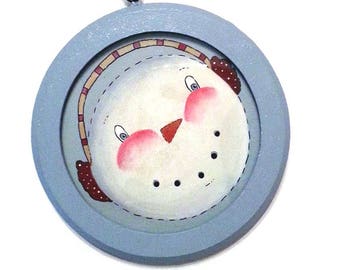 Snowman Ornaments (TWO), Snowman Painting, Two Snowman Ornaments, Painted Snowmen