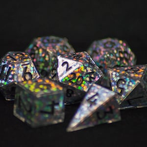 Otto&#39;s Irresistible Disco - Premium Handmade Sharp Edge Polyhedral Resin Art Dice Set for D&D, Pathfinder, TTRPGs and other games