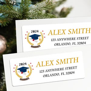 Custom Graduation Return Address Label Grad Party Invitation Address Sticker Graduation Address Labels Mailing Stickers for Graduation Cards