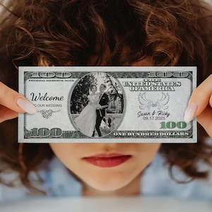 Hochzeit Dollarschein in loser Schüttung, Benutzerdefiniertes Fake Geld zum Hochzeitstag, Hundert Dollarscheine mit Ihrer Hochzeit, jedem Ereignis, Partyspielmone