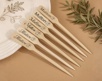 Wooden Craft Picks Cupcake Topper/Food Picks Party Favor/Unique Cocktail and Appetizer Skewers/Bulk Disposable Bamboo Picks BBQ Kebab Picks
