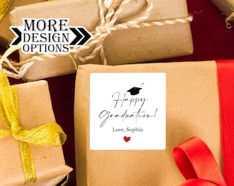 Personalisierte Aufkleber / Happy Graduation Labels / benutzerdefinierte Abschlussfeier Aufkleber / Abschlussfeier Geschenktüte Aufkleber / 2025 Grad Party