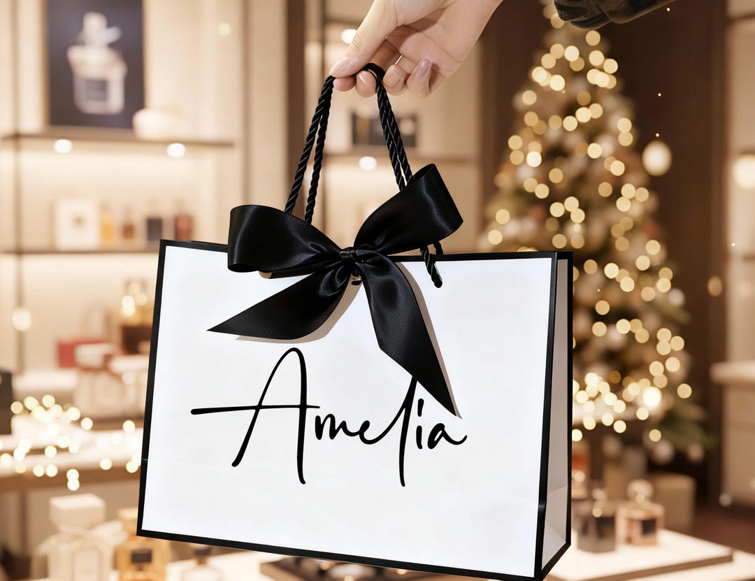 Personalized Name Gift Bags With Bow/ Custom Text/bachelorette Party ...