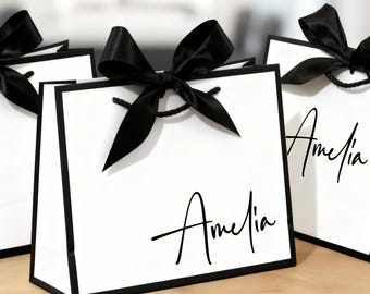 Personalised Name Bridesmaid Gift Bag | Custom Initial Tote | Bachelorette Party Favour | Bridal Shower Bag | Reusable Wedding Guest Bag