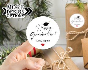 Personalized Graduation Gift Stickers/Happy Graduation Gift Labels, Grad Party Gift Stickers/Cookies Bags Tags/Graduation Thank You Stickers