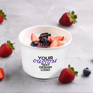 Custom Wedding Takeout Container/Disposable Packaging Box with Custom Spoon/Paper Appetizer Cups/Hot or Cold Treat Cups/Wedding Snack Cups