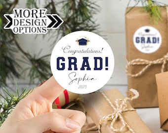 Benutzerdefinierte BULK-Geschenkanhänger - Congrats Grad Party Favor Stickers - Personalisierter Geschenkanhänger - Glückwunsch-Abschlussgeschenk